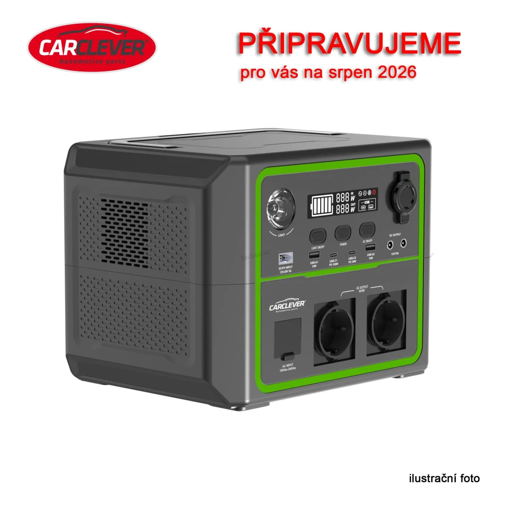 Nabíjecí stanice CARCLEVER - powerbanka, 336 Wh, AC-600W