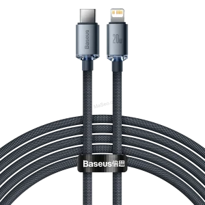 Kabel Baseus Crystal Shine USB-C na Lightning, 20 W, PD, 2 m (černý)