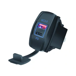 USB nabíječka QC3.0 + USB-C, "Rocker" 12/24V, 36W