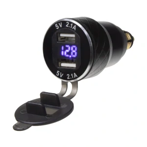 2x USB nabíječka s voltmetrem, do zásuvky DIN