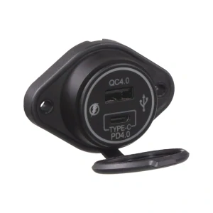 USB QC4.0 + USB-C zásuvka 12/24V, montáž na povrch