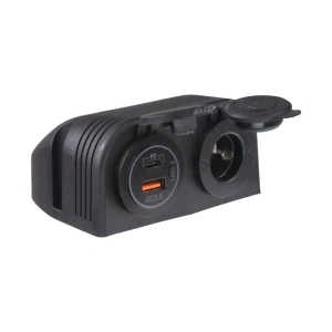 Dvojitá zásuvka s panelem 1x CL + 2x nabíječka USB voděodolná