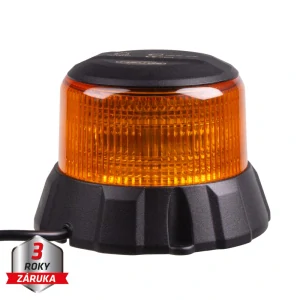 Robustní oranžový LED maják (wl303fix), černý hliník, 48W, ECE R65