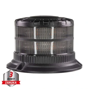 LED maják, 12-24V, 16xLED oranžový, pevná montáž, smoke, ECE R65