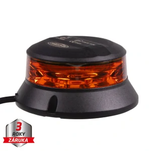 Robustní oranžový LED maják (wl401), černý hliník, 36W, ECE R65