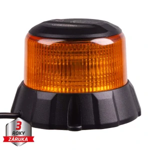Robustní oranžový LED maják (wl303), černý hliník, 48W, ECE R65