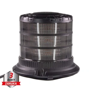 LED maják, 12-24V, 24xLED oranžový, magnet, smoke, ECE R65