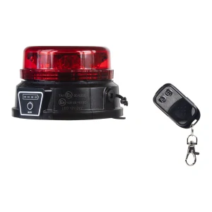 AKU LED maják, 12x3W červený, dálkové ovládání, magnet, ECE R10