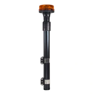 LED maják, 12-24V, 12x3W oranžový s teleskopickou tyčí na motocykl wl151tt, ECE R65 R10