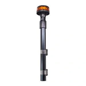 LED maják, 12-24V, 12x3W oranžový s teleskopickou tyčí na motocykl wl 152tt, ECE R65 R10