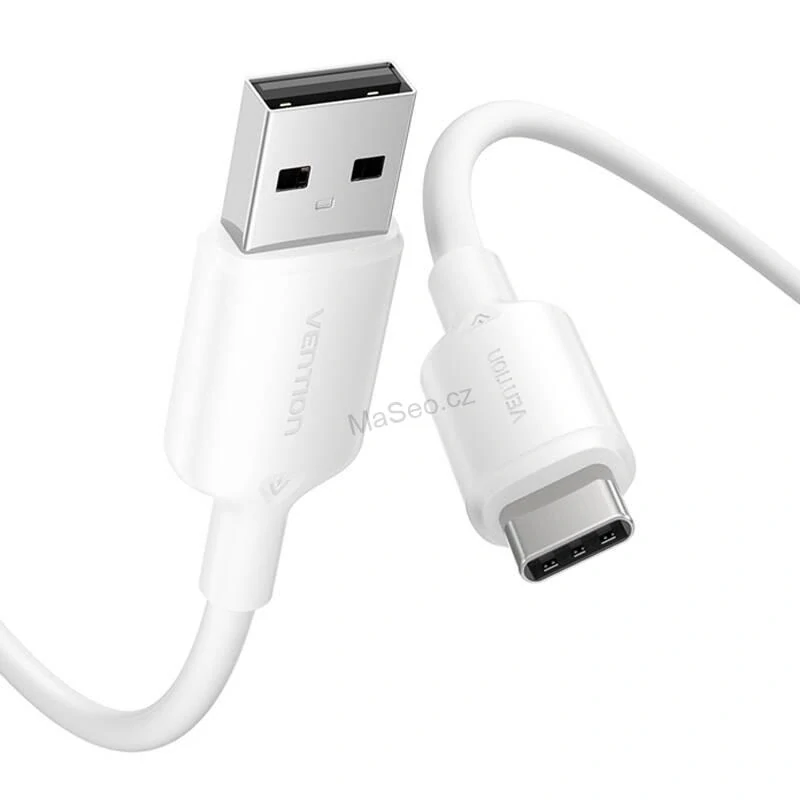 Kabel USB 2.0 A na USB-C 3A Vention CTQWF 1M (bílý)