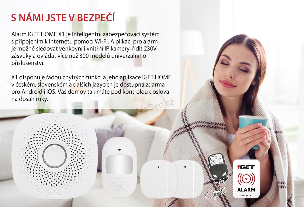 iGET HOME X1 Advanced - Domovní Wi-Fi smart alarm, set