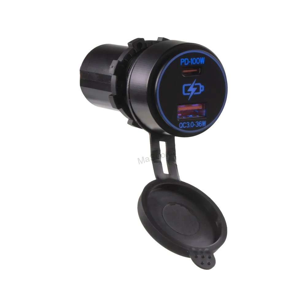 USB QC3.0 + USB-C 100W/20V zásuvka 12/24V