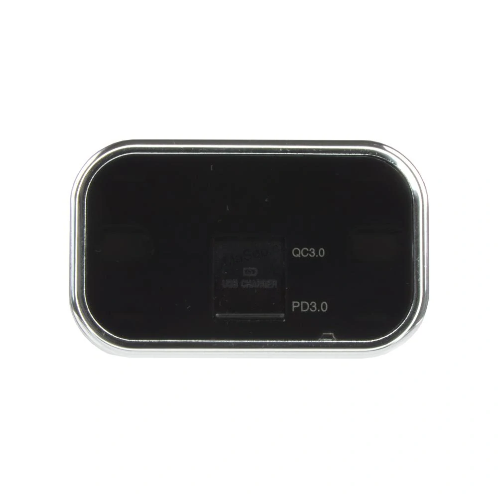 USB QC3.0 + USB-C zásuvka 12/24V, chromový rámeček