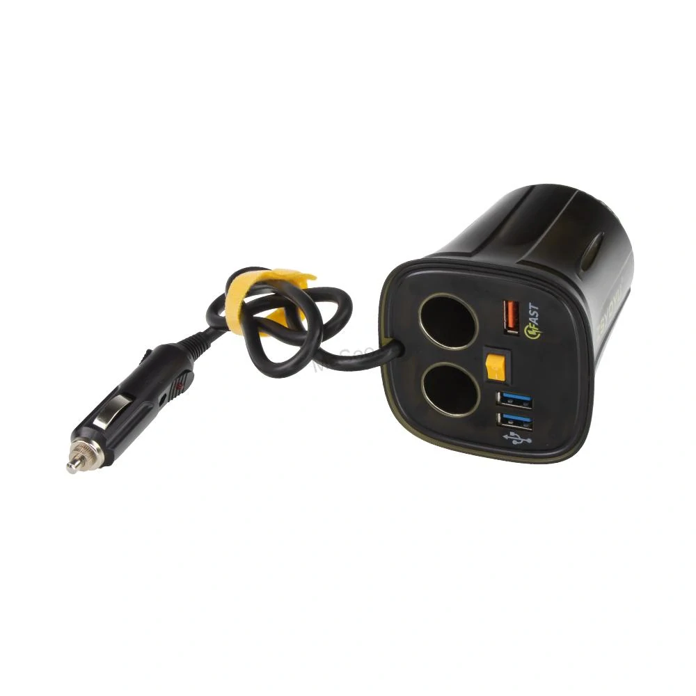 Dvojitá CL zásuvka s 3x USB+voltmetrem do držáku nápojů