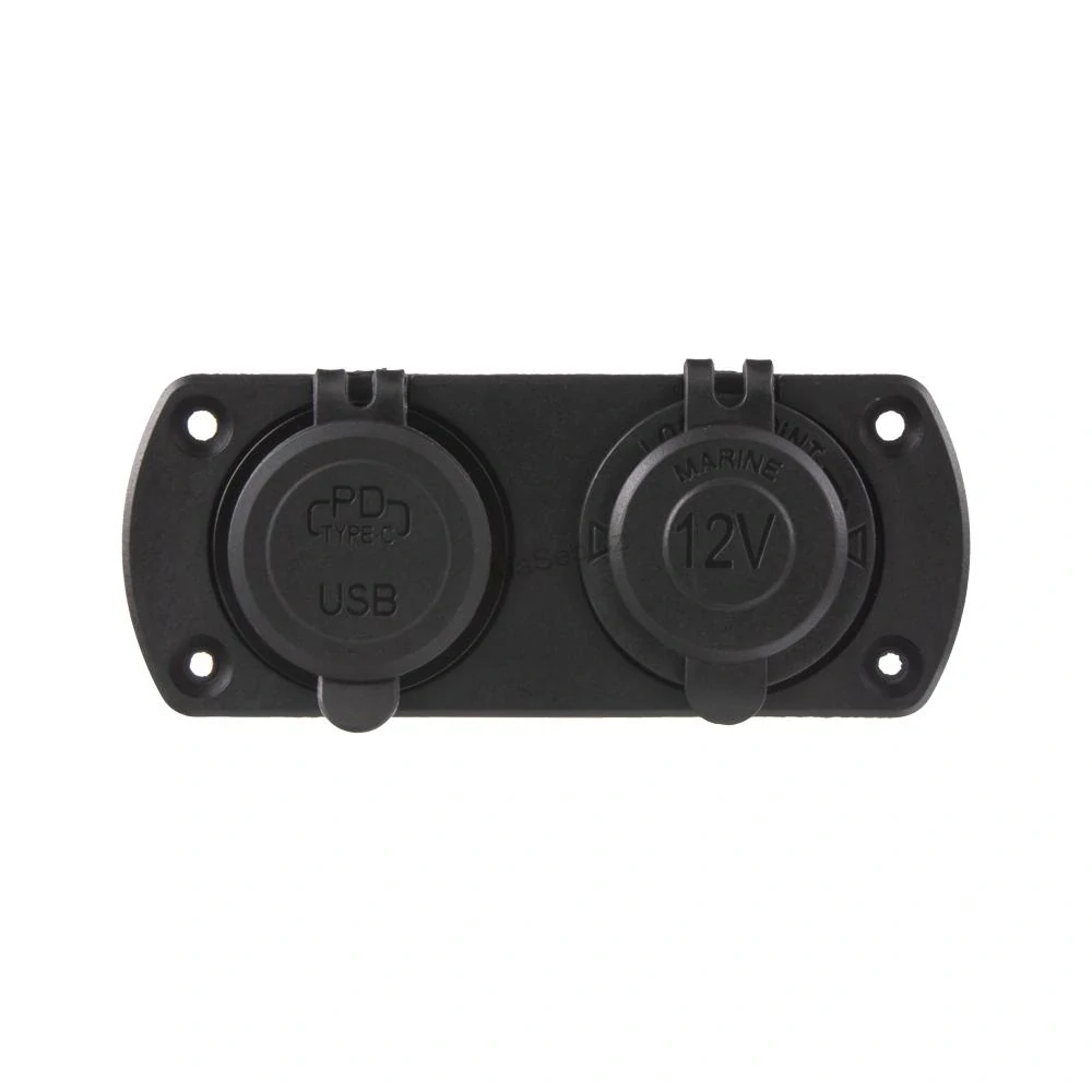 Dvojitá zásuvka do panelu 1x CL + 2x nabíječka USB voděodolná