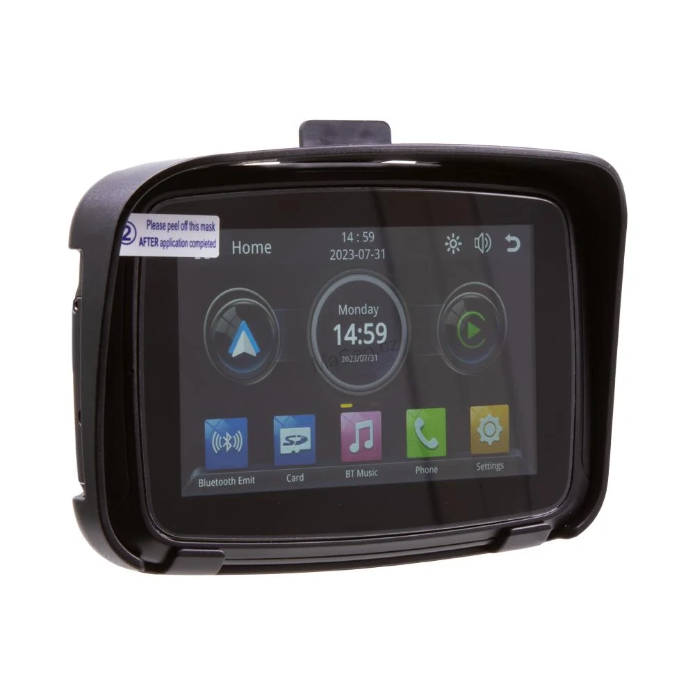 Monitor 5" (ds-501cam) na motocykl s Apple CarPlay, Android auto, Bluetooth, mini USB, micro SD