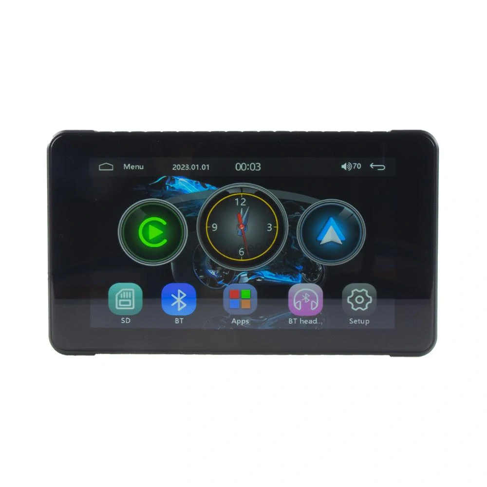 Monitor 5" na motocykl s Apple CarPlay, Android auto, Bluetooth, micro SD
