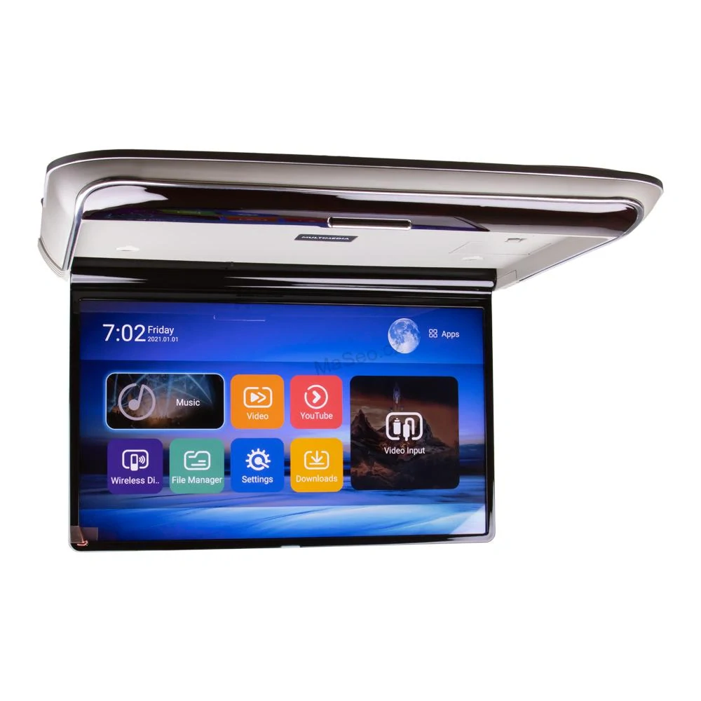 Stropní LCD monitor 13,98" s OS. Android USB/HDMI/IR/FM, dálkové ovládání se snímačem pohybu,