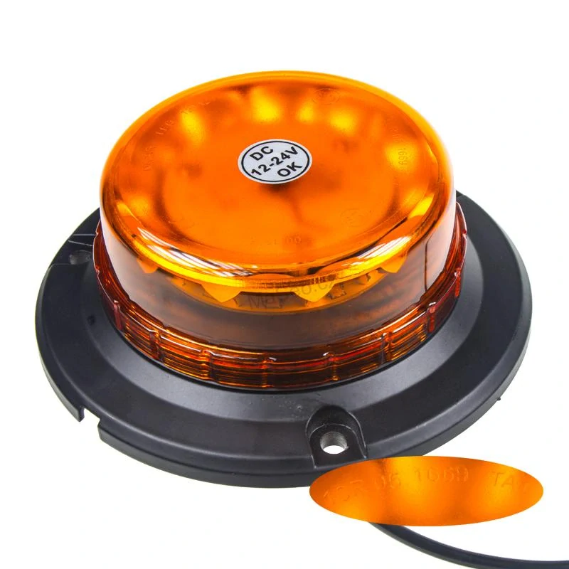LED maják, 12-24V, 12x3W oranžový fix, ECE R65
