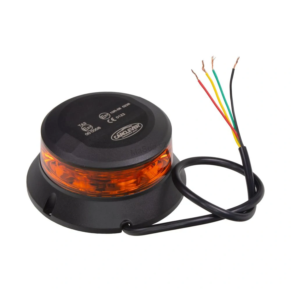 Robustní oranžový LED maják (wl401fix), černý hliník, 36W, ECE R65