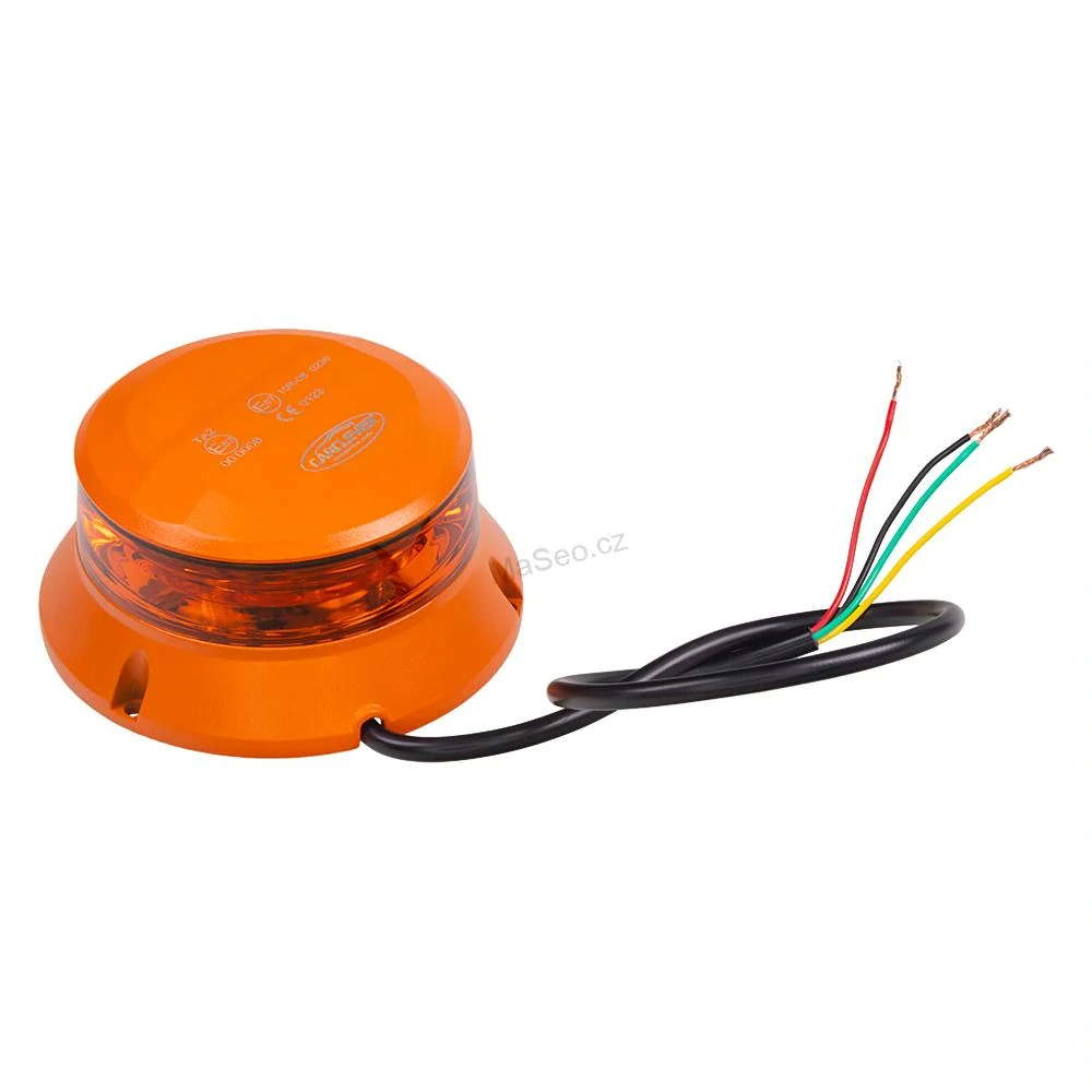 Robustní oranžový LED maják, oranž.hliník, 36W, ECE R65, pevná montáž