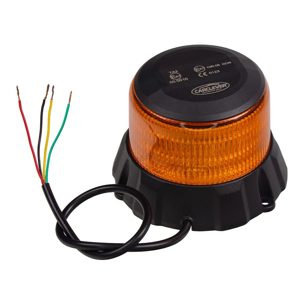 Robustní oranžový LED maják (wl303fix), černý hliník, 48W, ECE R65