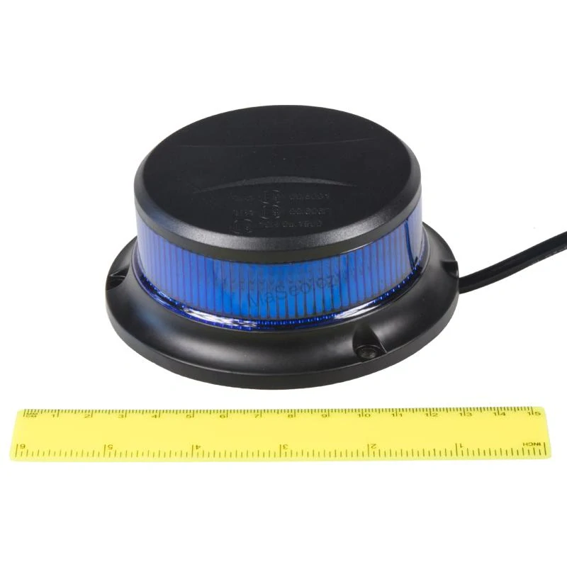 LED maják, 12-24V, 18x1W modrý, pevná montáž, ECE R65 R10