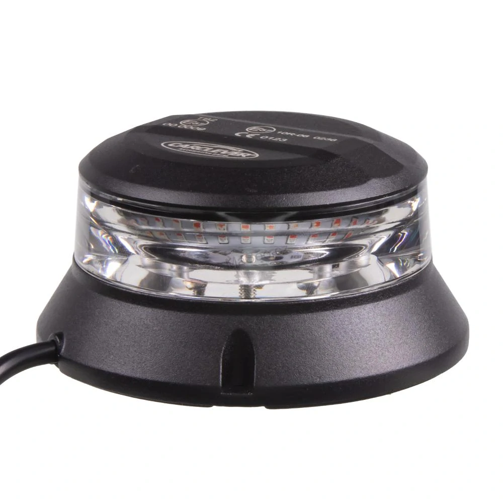 Robustní modro-červený LED maják (wl401fix), černý hliník, 36W, ECE R10