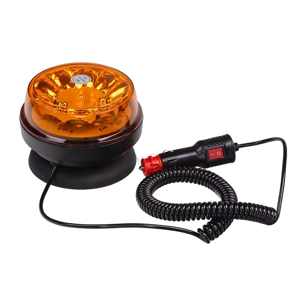 LED maják (wl180m1), 12-24V, 12x1W oranžový, magnet, ECE R65