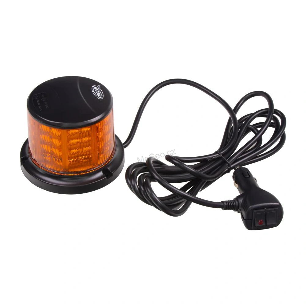 LED maják (wl321m), 12-24V, 64x0,5W, oranžový, magnet, ECE R65 R10