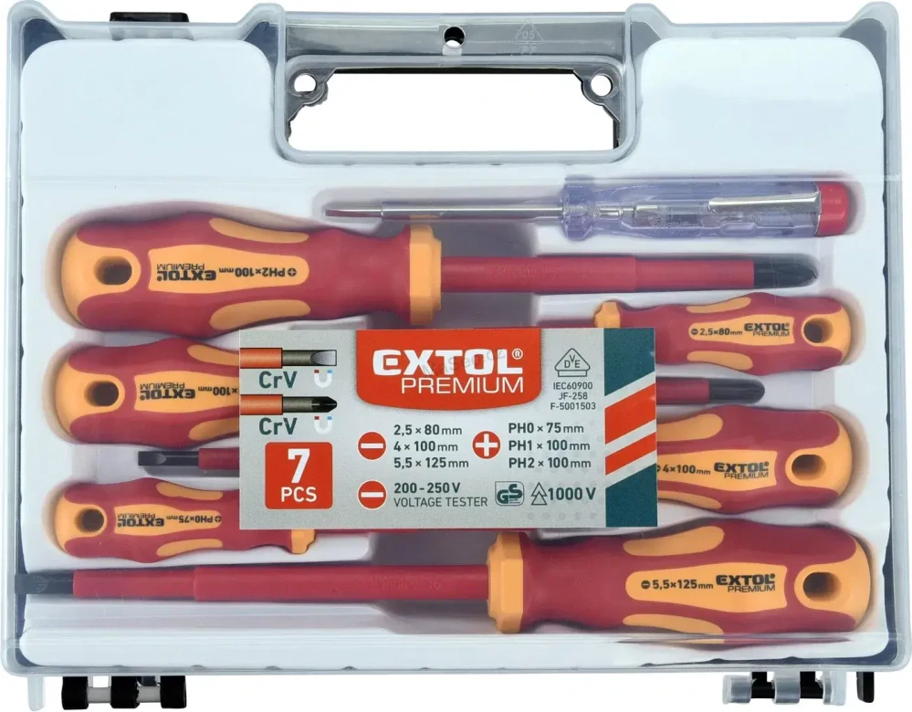 EXTOL PREMIUM šroubováky elektrikářské se zkoušečkou