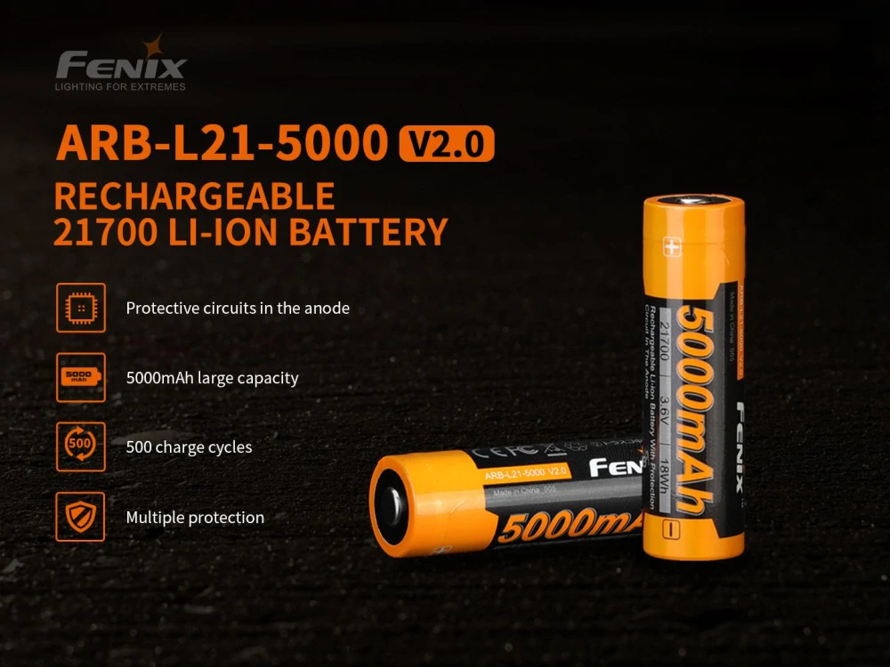 Dobíjecí baterie Fenix 21700 5000 mAh (Li-Ion)