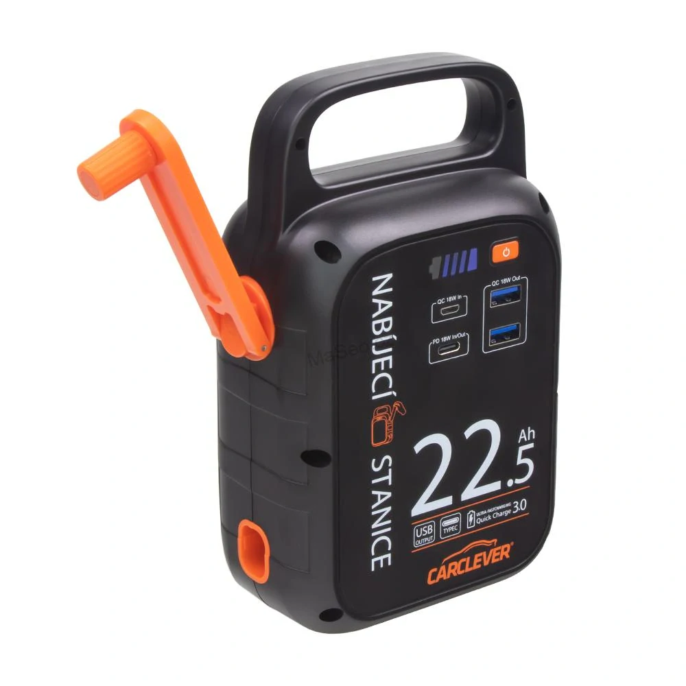 Multifunkční nabíjecí stanice - powerbanka CARCLEVER, 22.500mAh / 83,25Wh