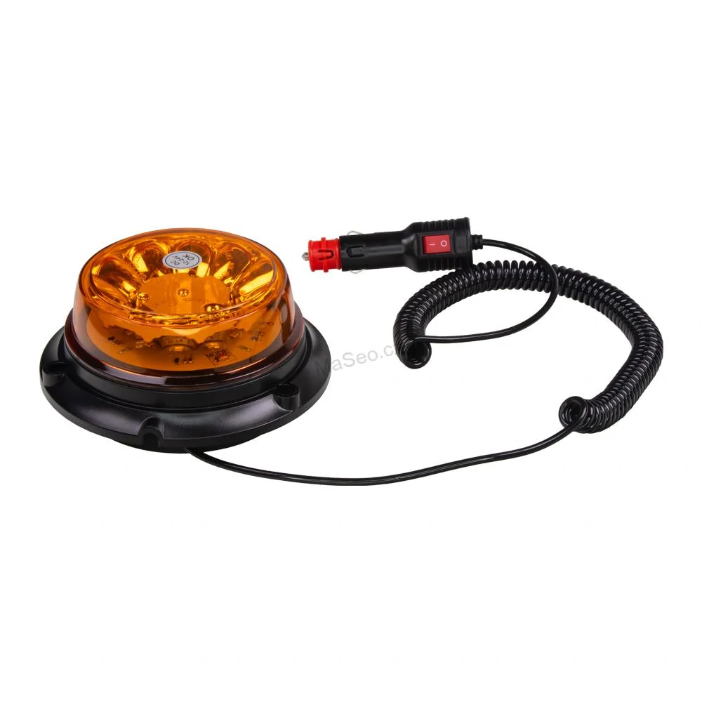 LED maják (wl180m2), 12-24V, 12x1W oranžový, magnet, ECE R65