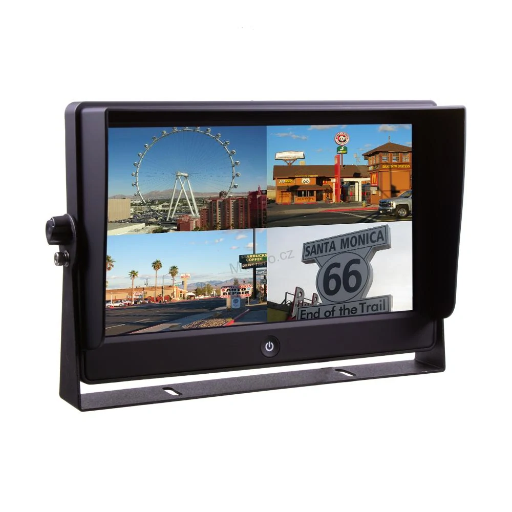 AHD monitor 10" s kvadrátorem a s 4x4PIN vstupy, DVR, s Apple CarPlay, Android auto, Bluetooth