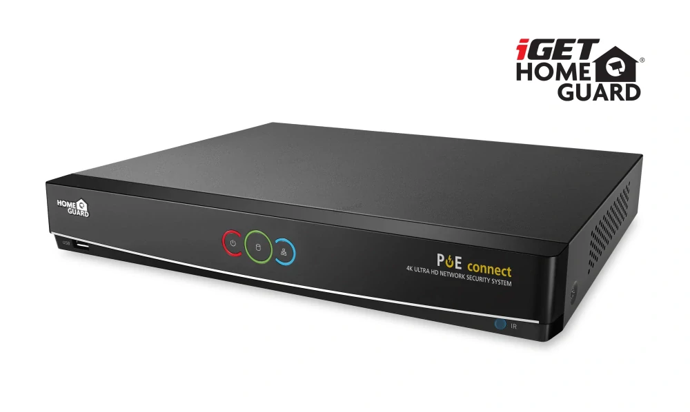 iGET HOMEGUARD HGNVK164908 - Ultra HD 4K systém s PoE napájením, 16-kanálové NVR + 8x HGNVK936CAM 4K kamera
