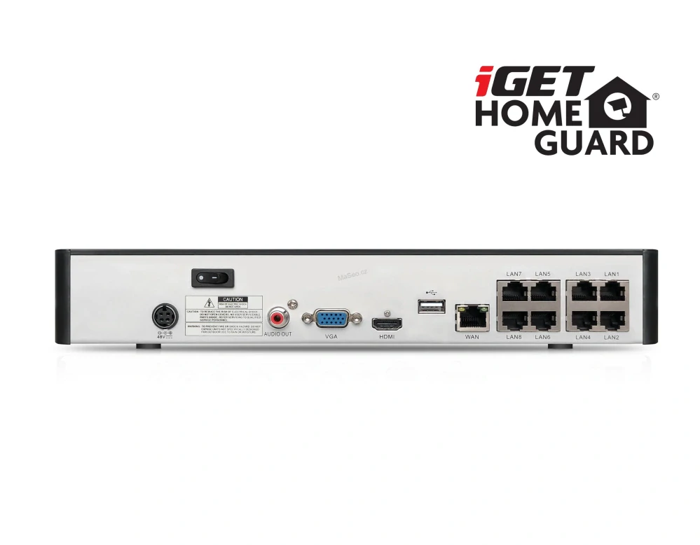 iGET HOMEGUARD HGNVK84804 - PoE 2K NVR CCTV 8CH + 4x kamera, zvuk, IP66