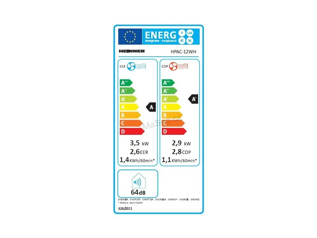 Heinner mobilní klimatizace HPAC-12WH - 3,5 kW