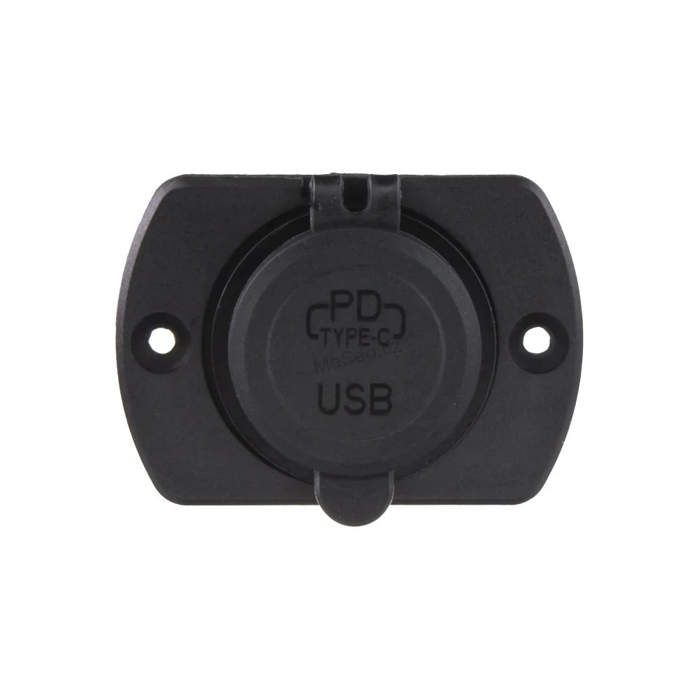 2x USB zásuvka v panelu USB QC3.0 + USB-C