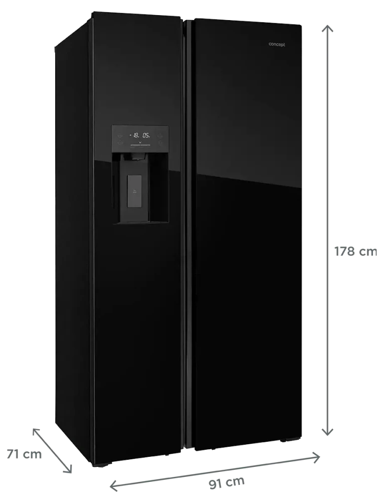 CONCEPT americká lednice s výrobníkem ledu LA7691bc BLACK