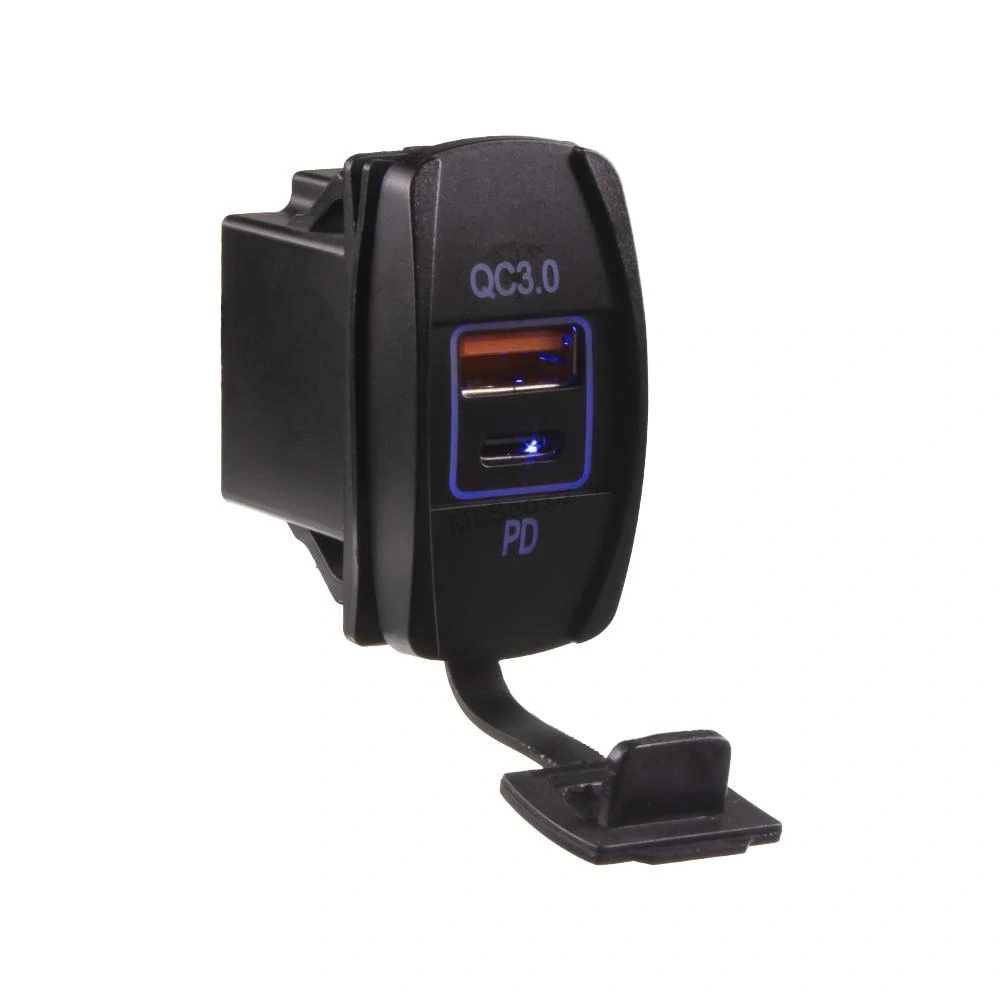 USB nabíječka QC3.0 + USB-C, "Rocker" 12/24V, 36W