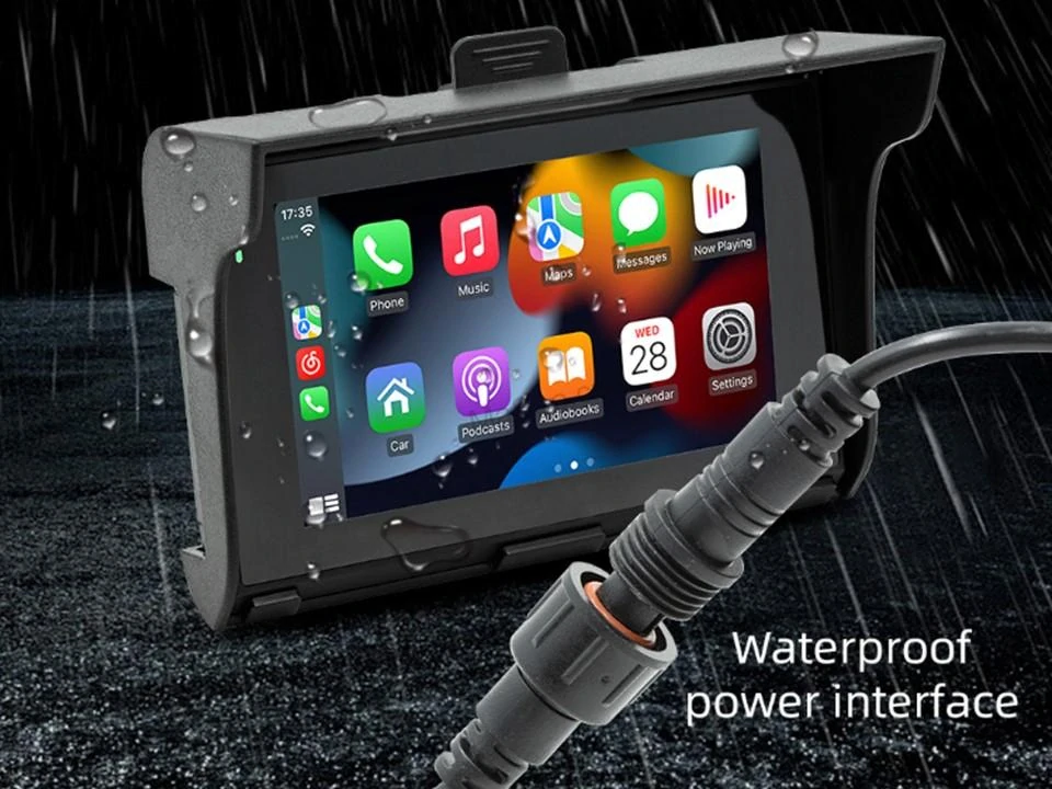 Monitor 5" (ds-502camo) na motocykl s Apple CarPlay, Android auto, Bluetooth, mini USB, micro SD