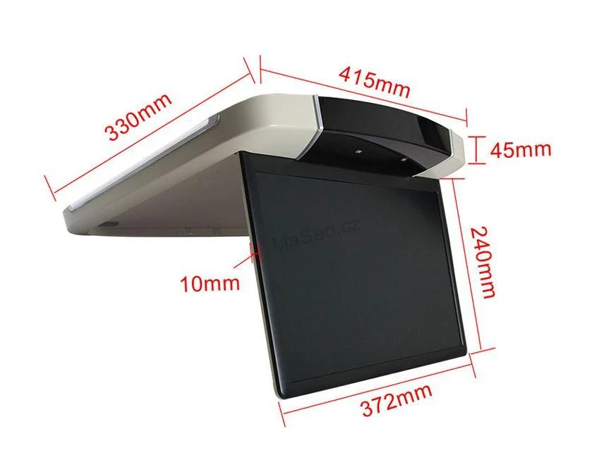 Stropní LCD monitor 15,6" stříbrný s OS. Android HDMI / USB, dálkové ovládání se snímačem pohybu