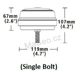 LED maják, 12-24V, 12x1W oranžový wl180fix1, pevná montáž, ECE R65