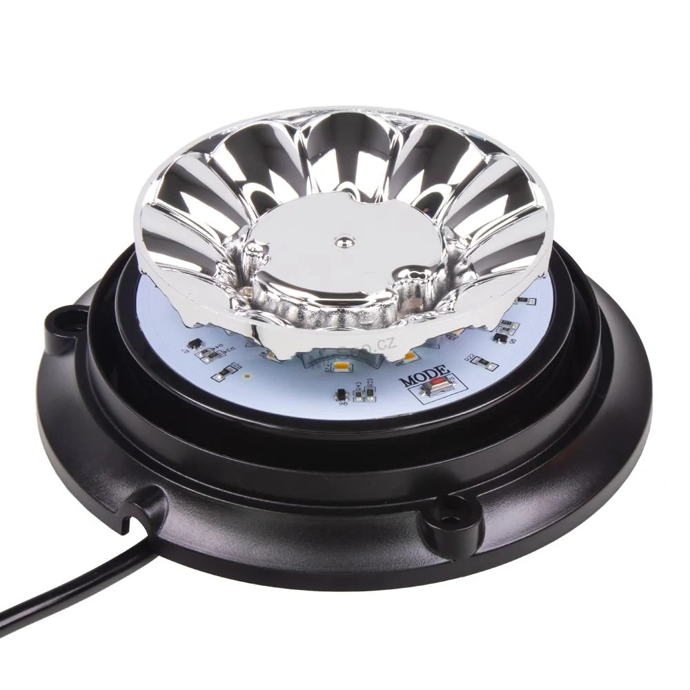 LED maják, 12-24V, 12x1W oranžový wl180fix3, pevná montáž, ECE R65