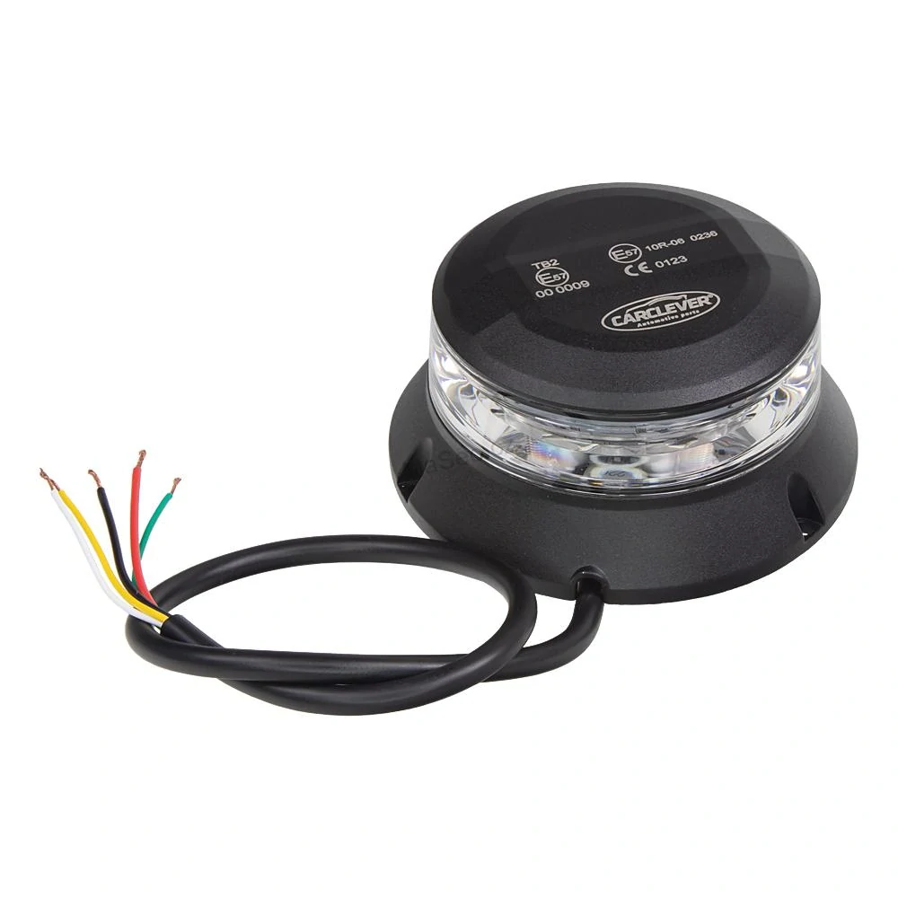 Robustní modro-červený LED maják (wl401fix), černý hliník, 36W, ECE R10