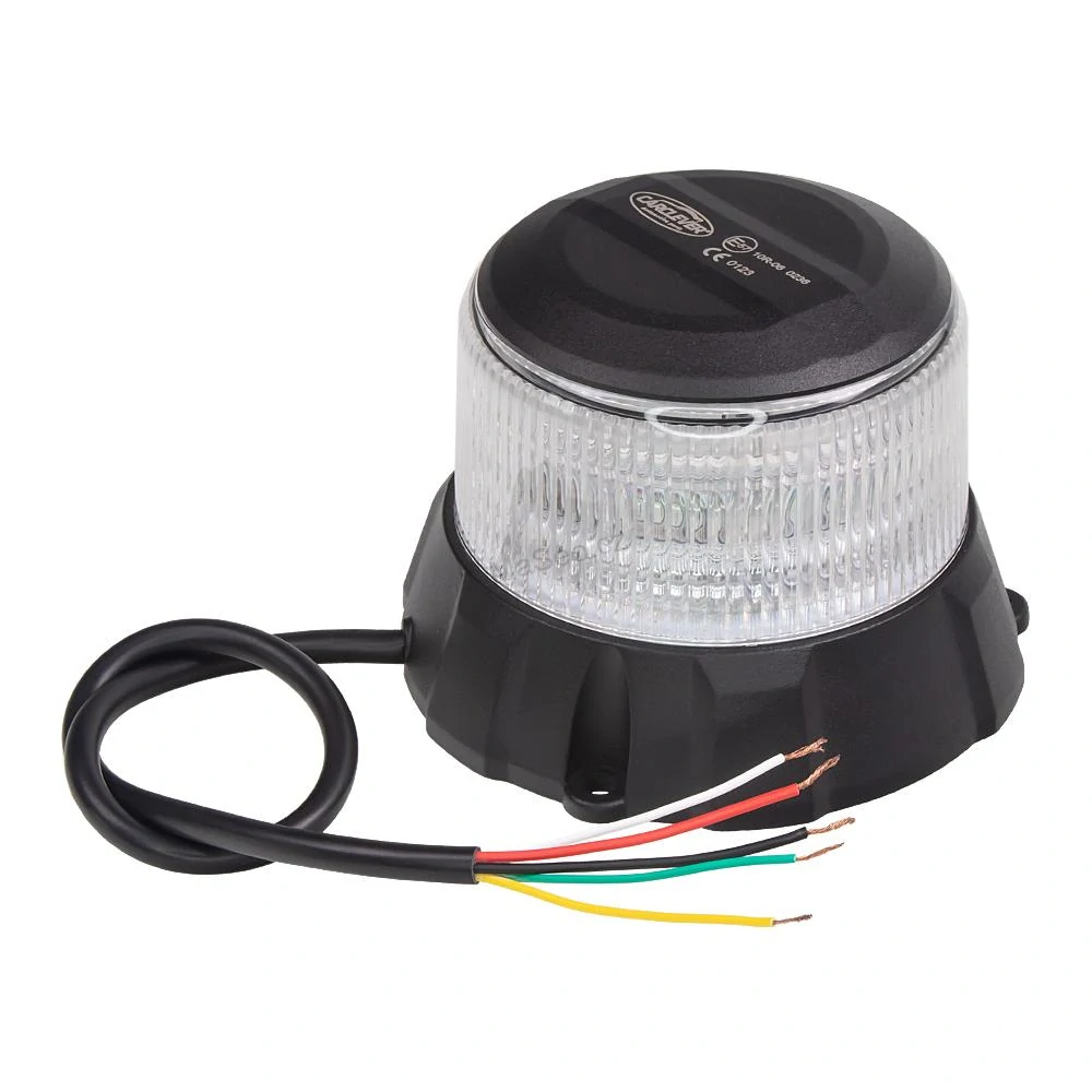 Robustní modro-červený LED maják wl403fix, černý hliník, 48W, ECE R10