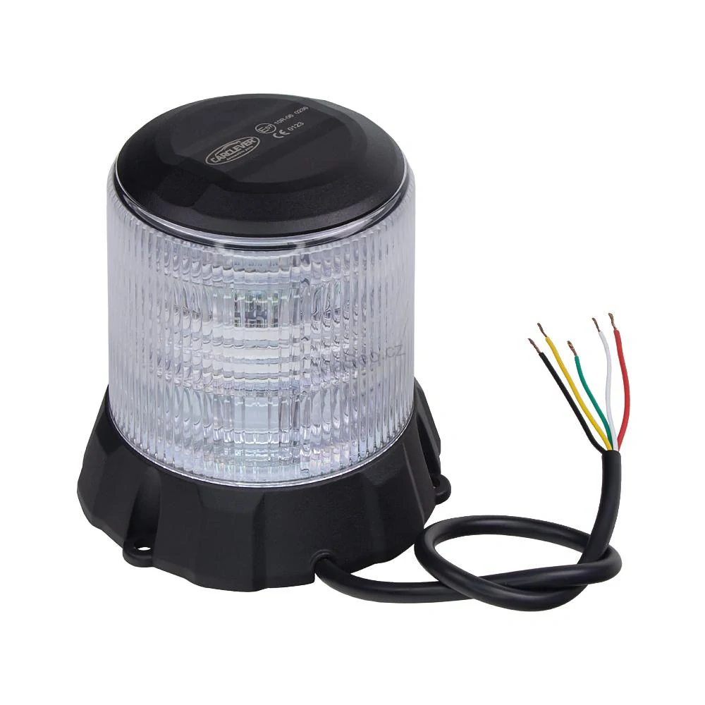 Robustní modro-červený LED maják (wl405fix), černý hliník, 96W, ECE R10