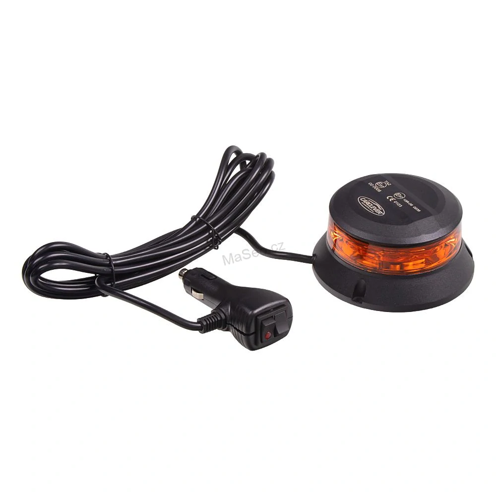 Robustní oranžový LED maják (wl401), černý hliník, 36W, ECE R65